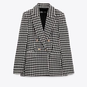 ZARA Houndstooth Double Breasted NWT Blazer